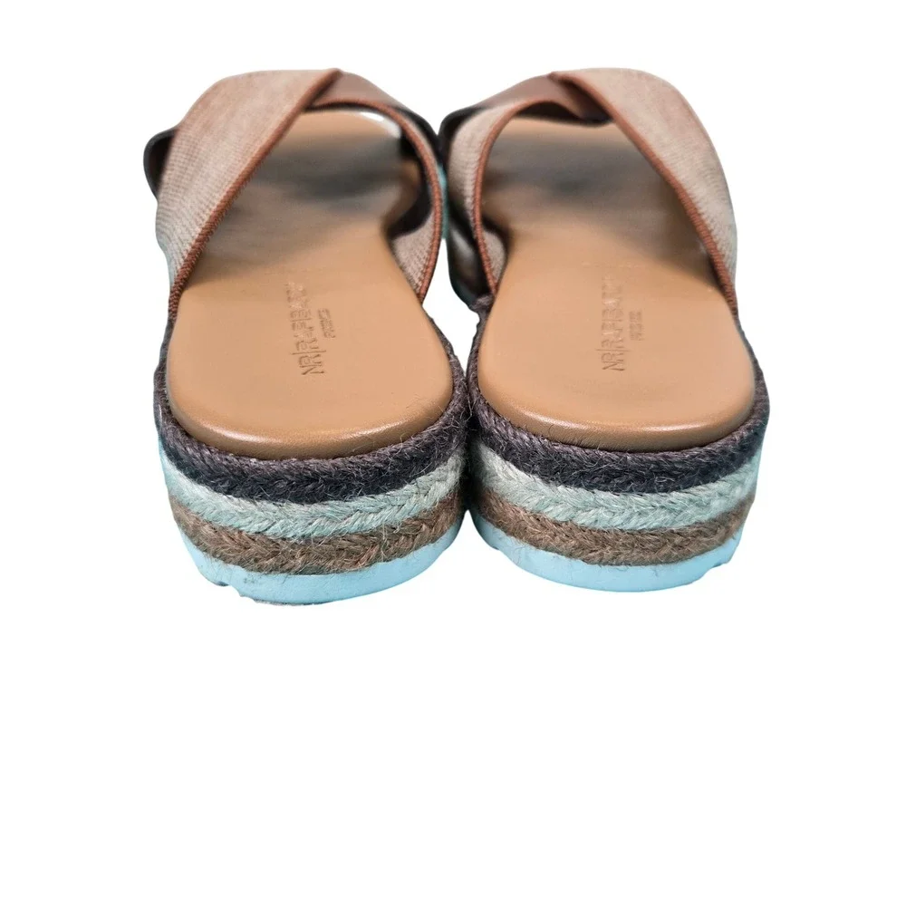 NR Rapisardi Firenze Espadrille Platform Sandals Women Tan Leather EU 41 US 10.5